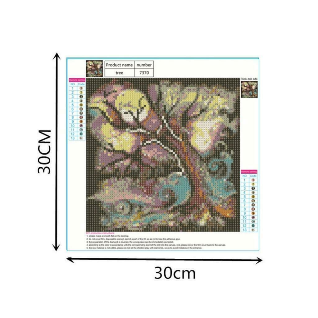 DIY Colouful Tree Pattern Diamond Mosaic Painting Embroidery Cross Crafts Stitch