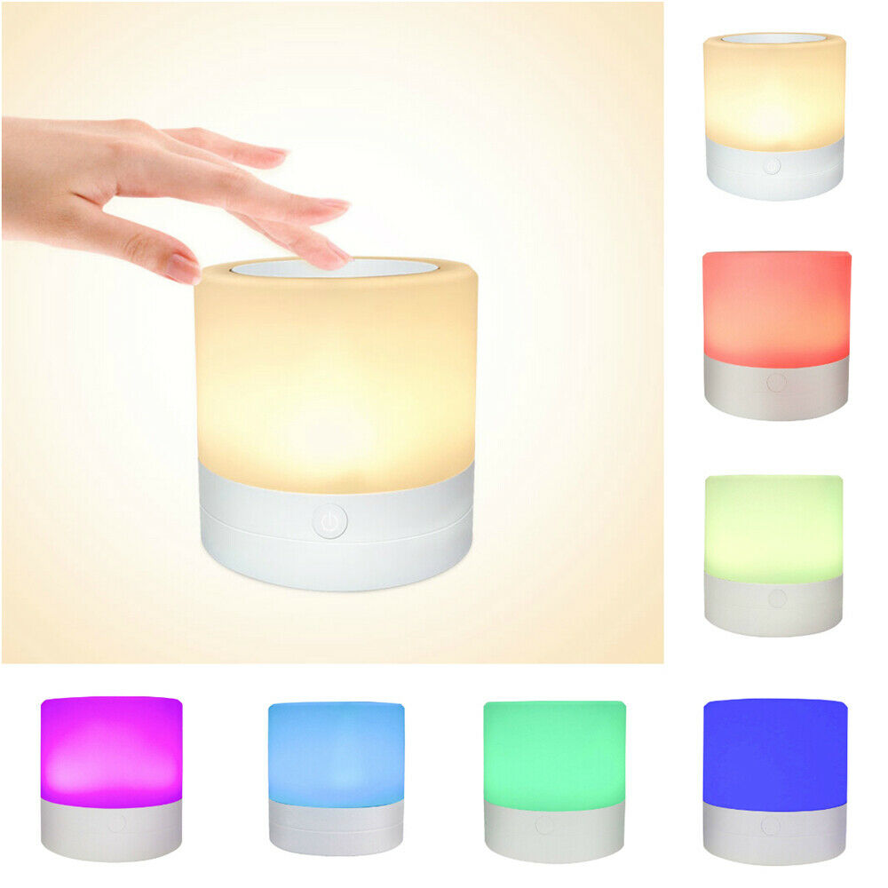 7 Colors Bedside Table LED Lamp Dimmable Touch Control Rechargeable Night Light