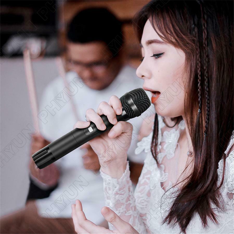 Wireless Microphone UHF Dynamic Karaoke Cordless Handheld Mic System w/ Receiver