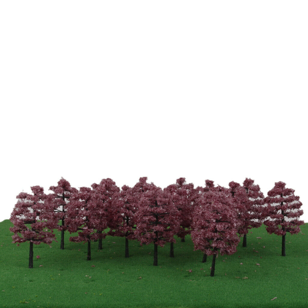 20pcs Trees Models Fuchsia Layout Train Scenery Landscapes 1: 100