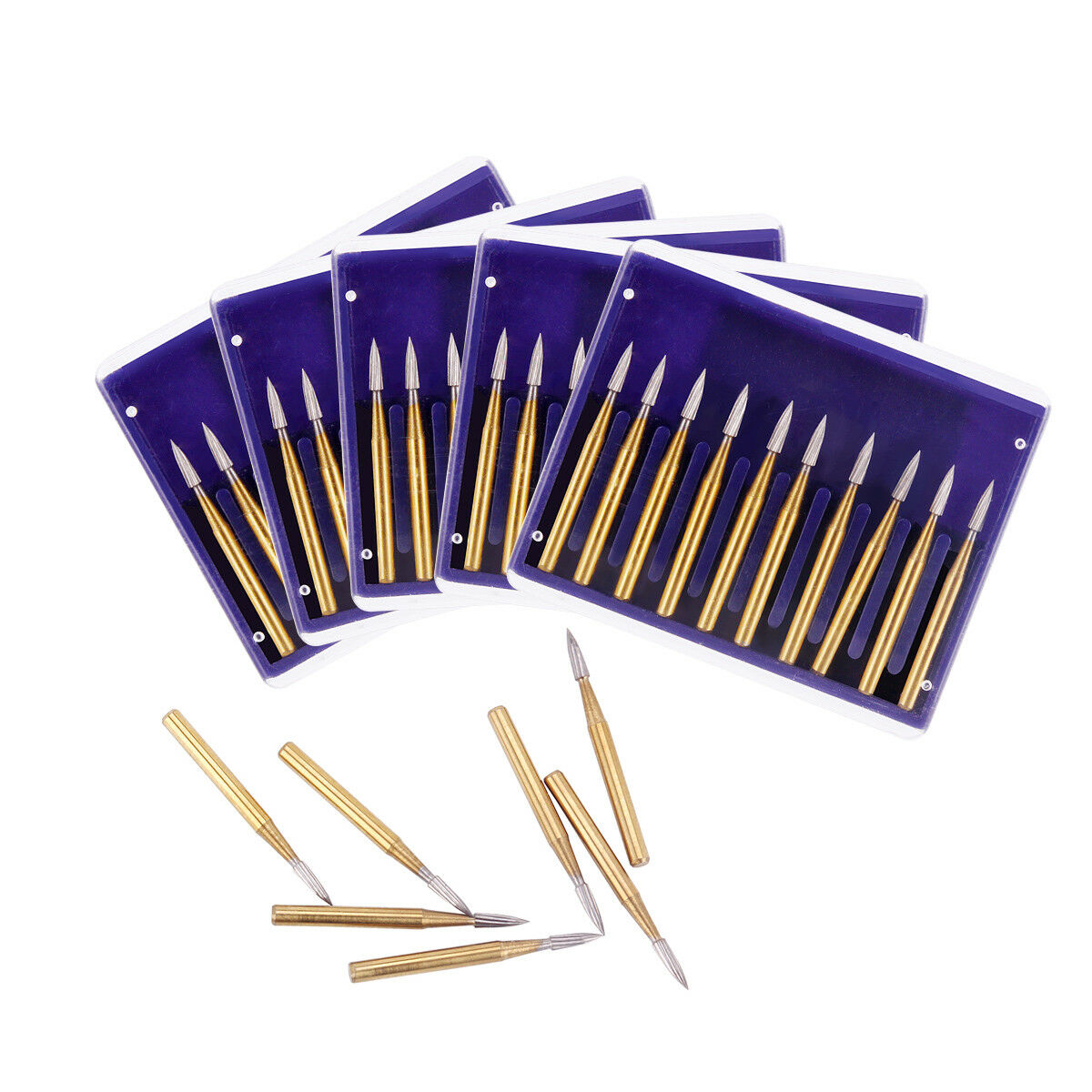 10X Dental Endodontic Tungsten Carbide Burs FG7902 Titanium Coating Needle Shape