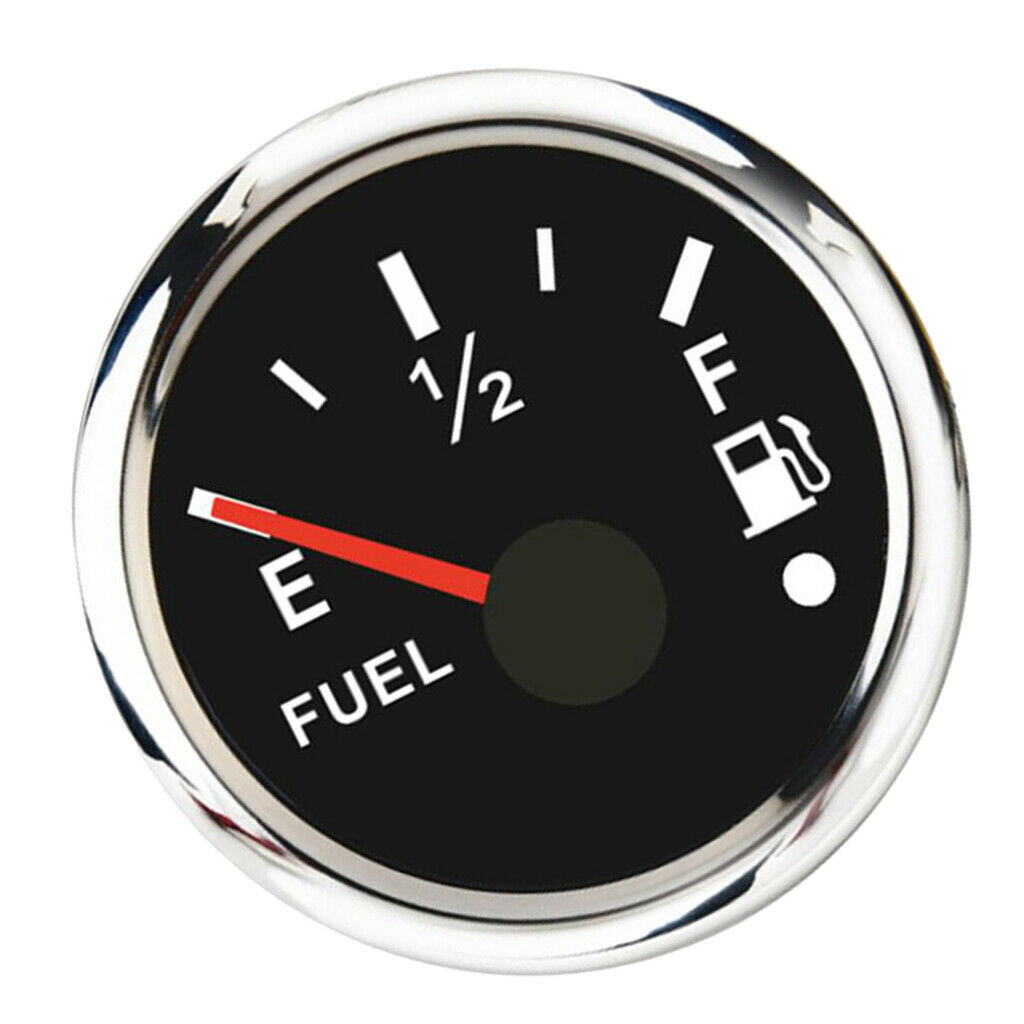 Fuel Level Gauge Meter Boat Yacht Waterproof Protection Black 52mm 2" 9-32V