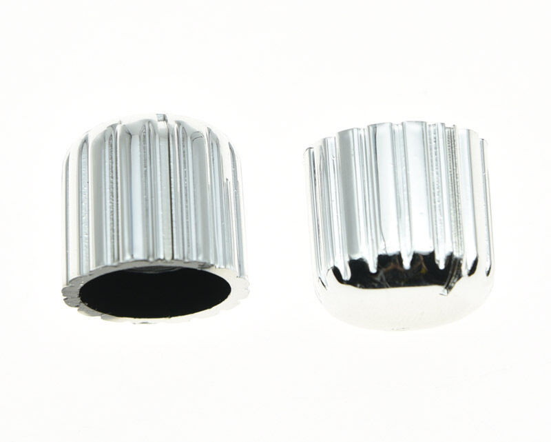 10x Plastic Guitar AMP Amplifier Knobs Knurled Pointer Knob Chrome 18x17mm