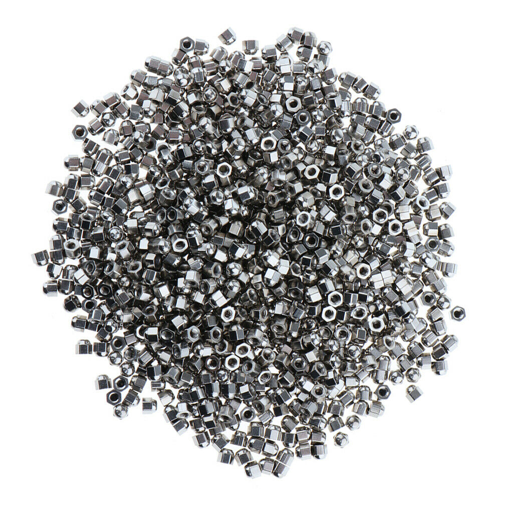 1000x Dome Head Acorn   Capped Hex Nut 1.4mm for Watch Eyeglass Repairing