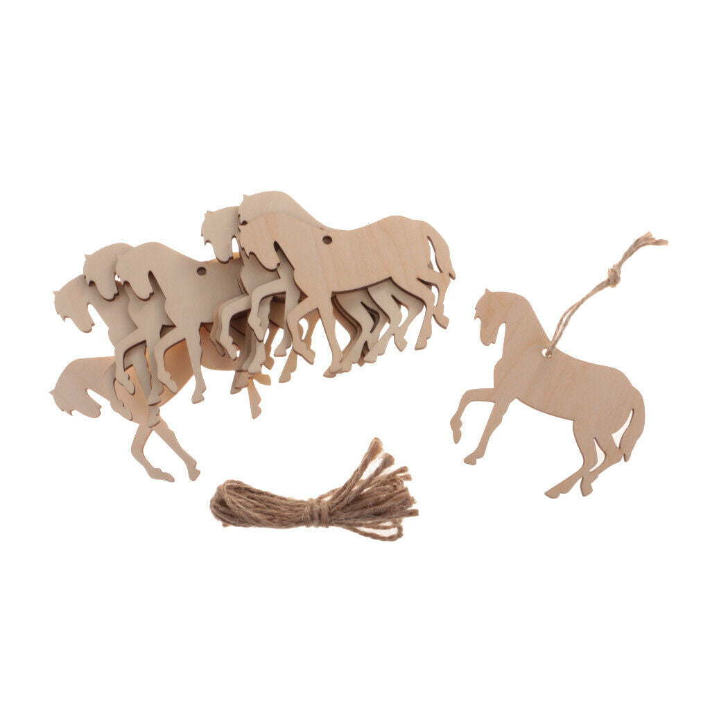 20pcs Plain Horse  Cut Wooden Wood Craft Art Decoration Embellishment