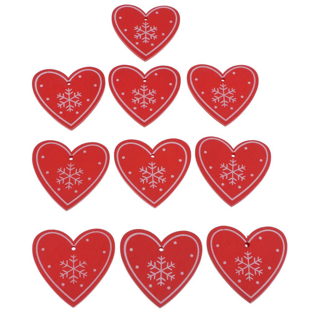 DIY Craft Woody Pieces Red Heart Ligneous Backdrop Wedding Decor 10 Pieces