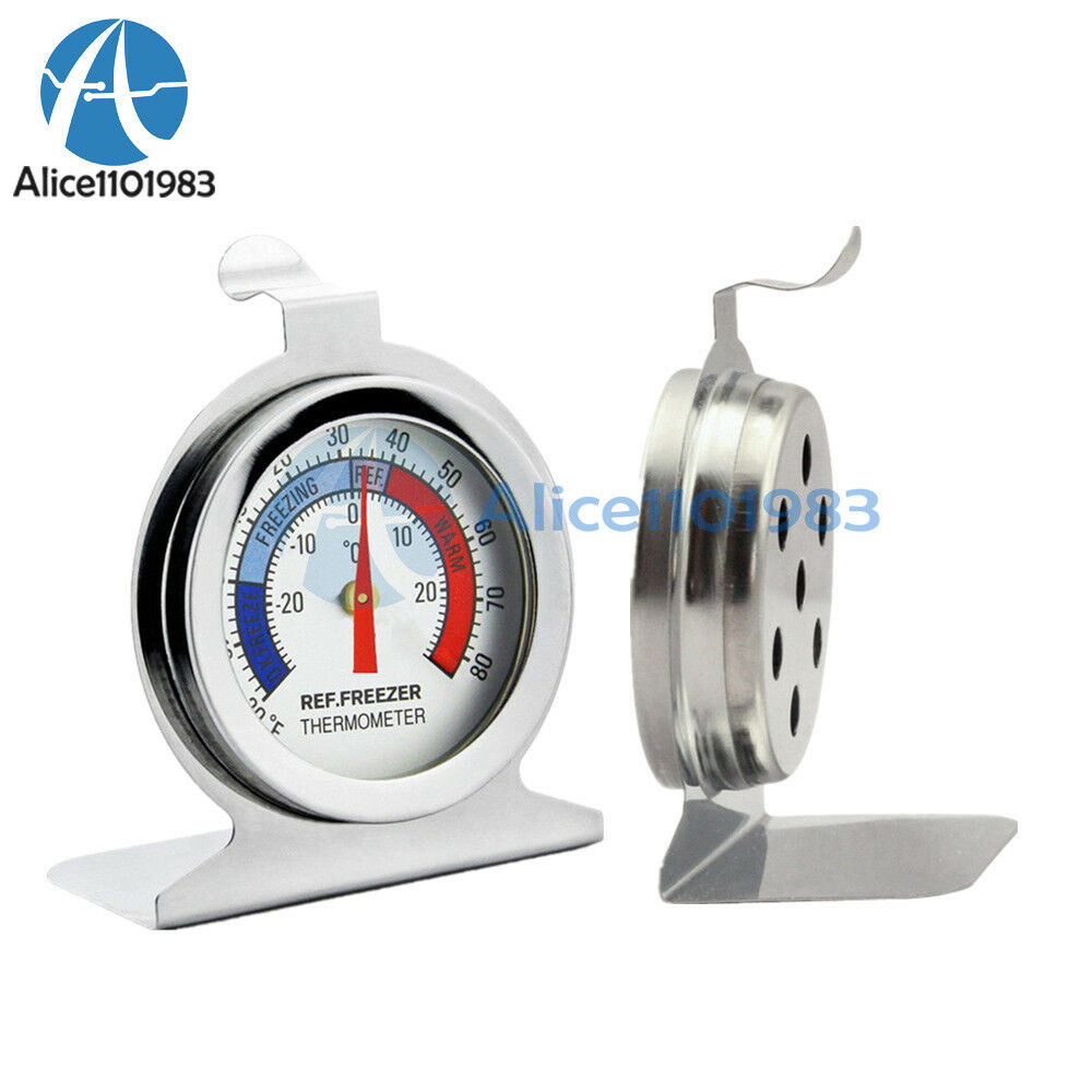 Useful Temperature Refrigerator Freezer Dial Type Thermometer Stainless Steel