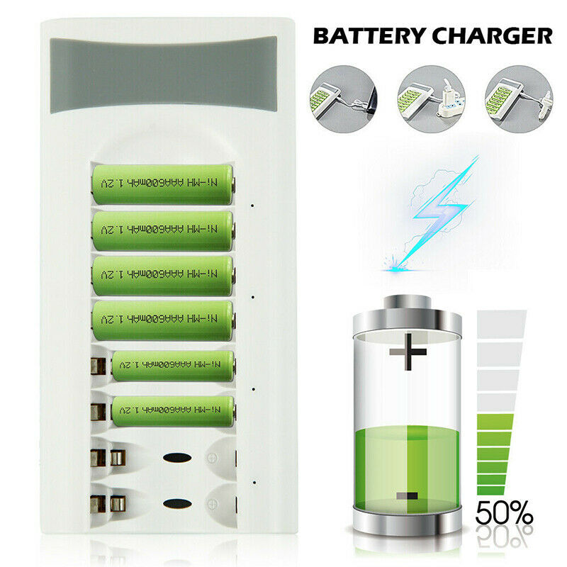 8-slot Intelligent Battery Charger For AA AAA NI-MH NI-CD Rechargeable Batteries