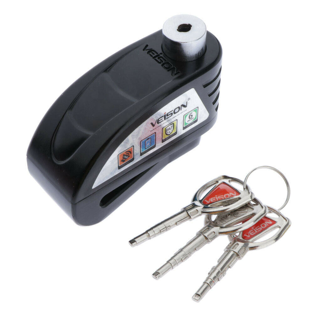 6mm Motorcycle Bike Anti-theft Brake Disc Wheel Alarm Security Lock Loud