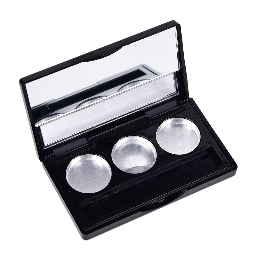 Empty 3 Round Grid Eyeshadow Lipstick Box Case Cosmetic Packing+Palett J J XjSJ