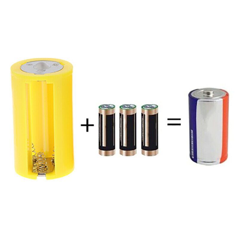 2PC 3AA to D Parallel Adapter Battery Holder Converter Adapter Switcher Case XC