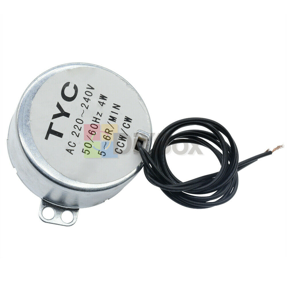 2PCS AC 220V-240V TYC-50 Synchronous Motor 5-6RPM CW/CCW 4W Torque 4KGF