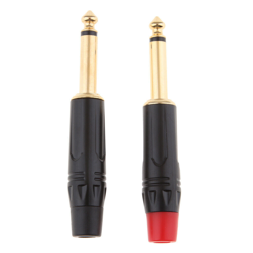 2x 6.5mm 1/4" Mono Audio Male Solder Plug   Rapair Connector Adapter
