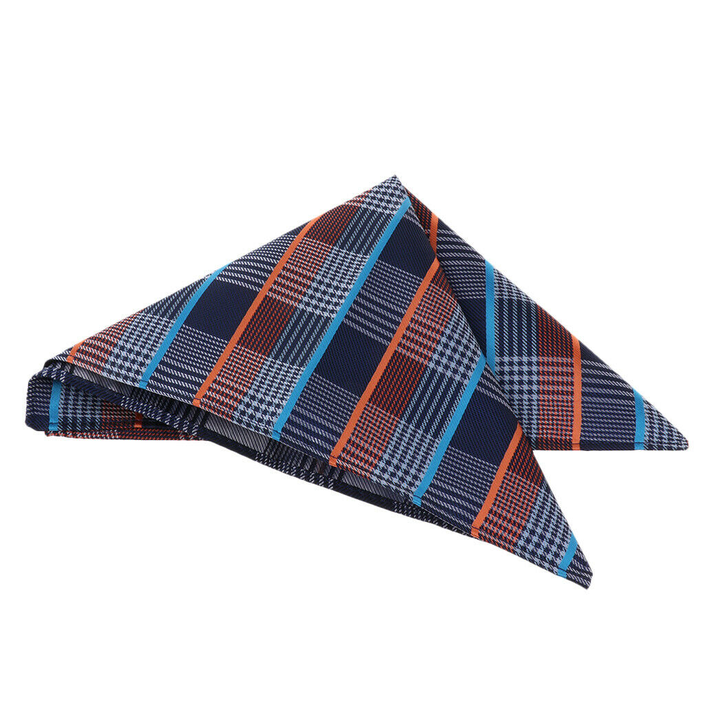 Cotton Plaid Men's Handkerchief Square Decorative Suits Grid Hanky Style 01