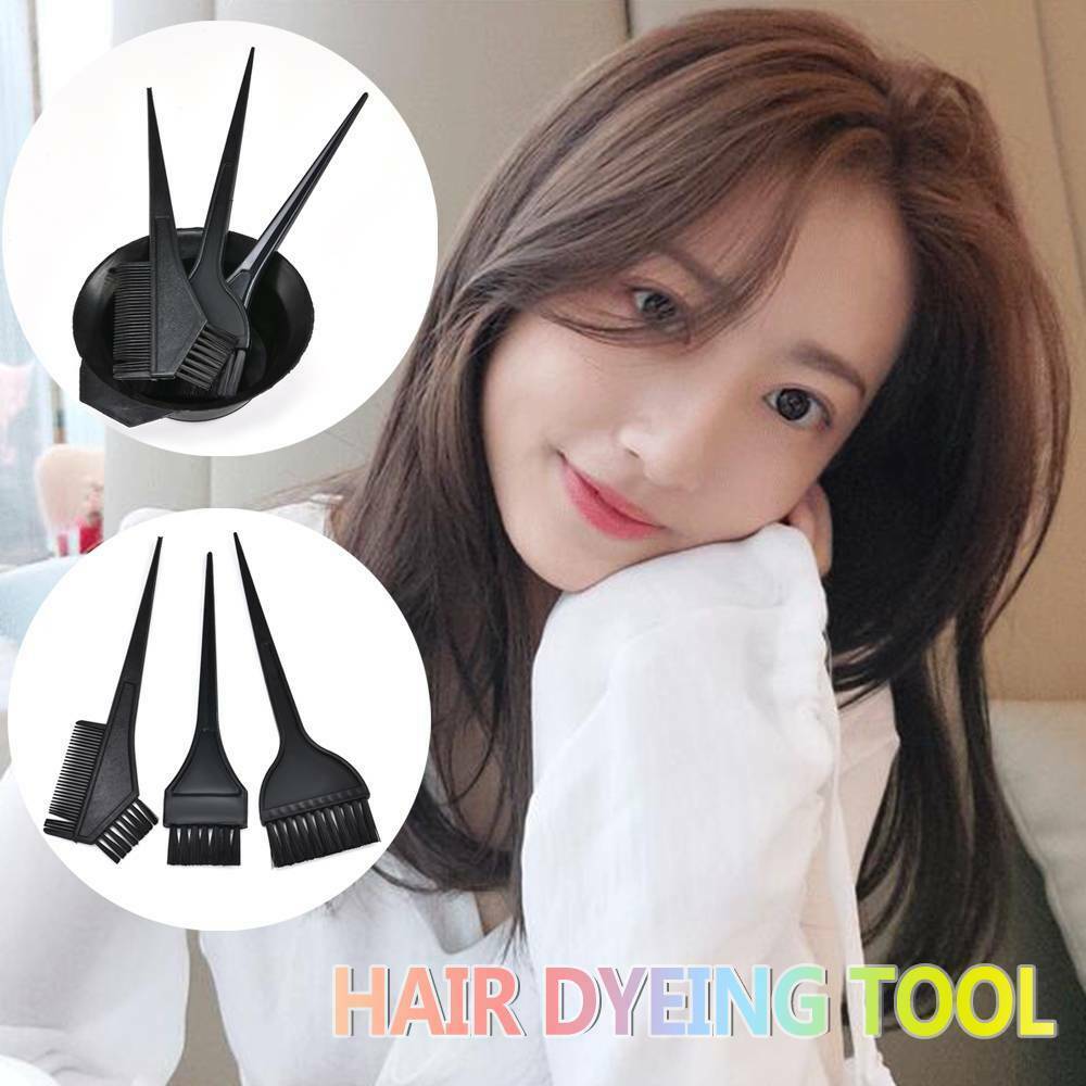 4Pcs  Hair Coloring Brush And Bowl Set Bleaching Dye Kit Salon Beauty Comb Tintï¼