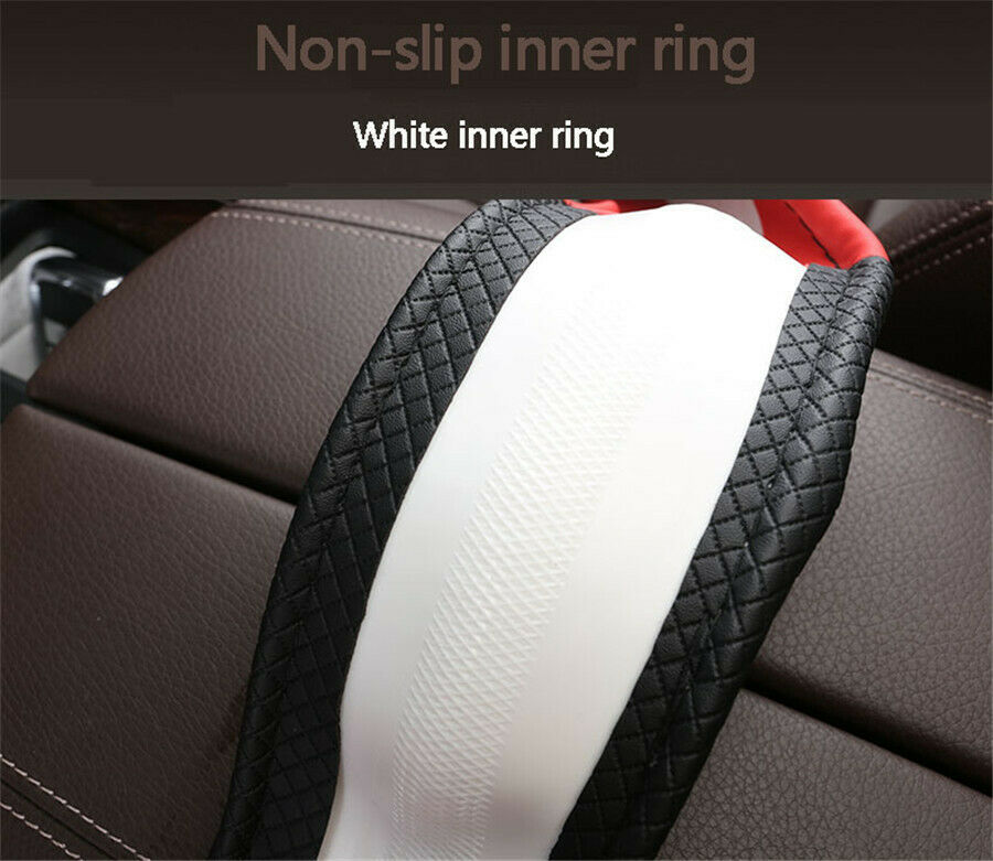 Crystal Drill & PU Leather  Auto Steering Wheel Covers Anti-Slip Black 38cm/15"