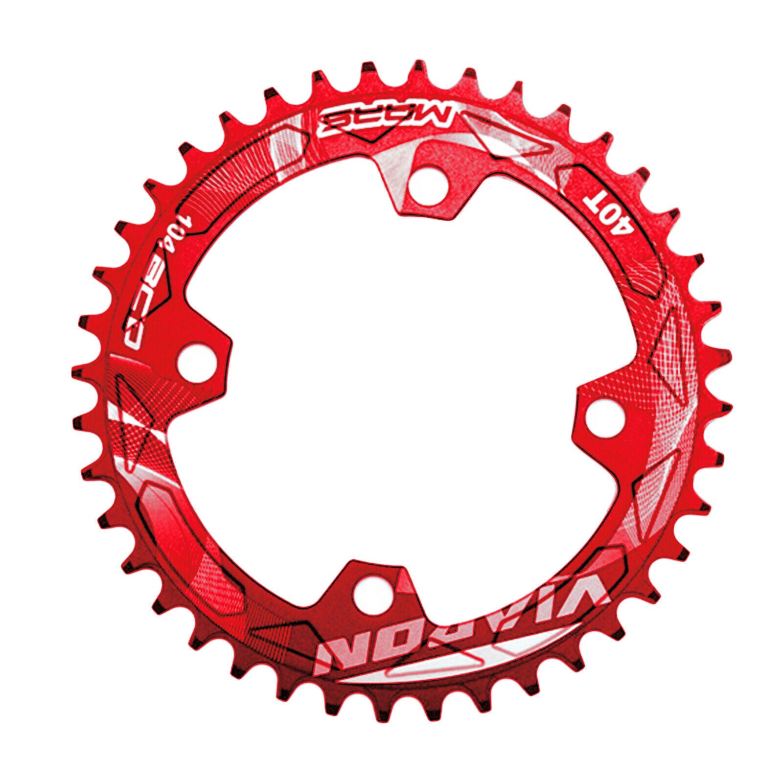 Bike Chainring Road Bicycle BCD104 Replacement Refit Chainwheel Red 40T