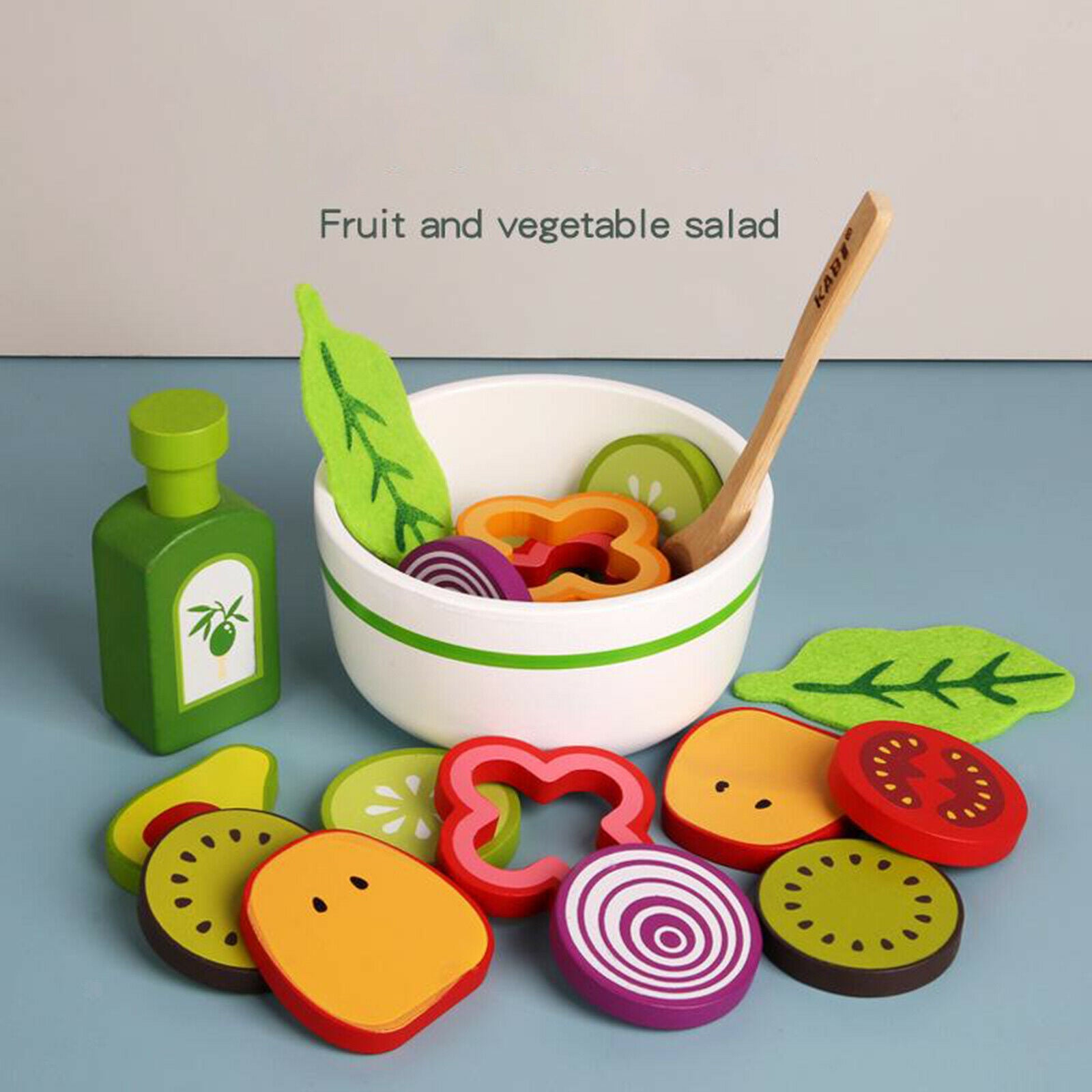 Garden Vegetables Wooden Cooking Accessories for Kids, Pretend Play Food,