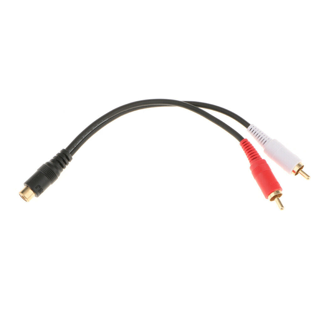2x RCA Female Jack to 2x RCA Male Audio Cable Adapter Splitter Wire 0.2m