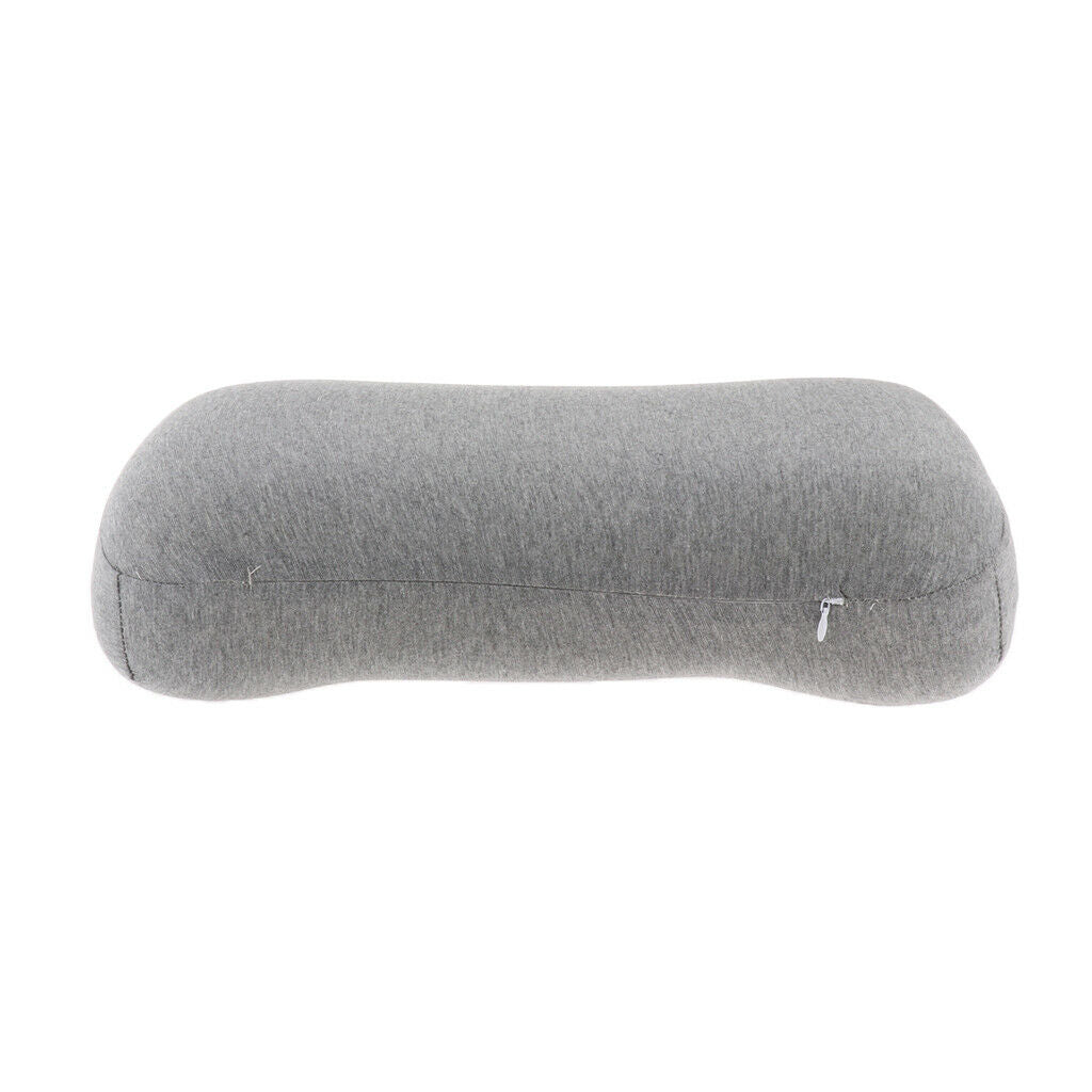Portable Memory Foam Lumbar Pillow Neck Back Support Cushion for Home Gray
