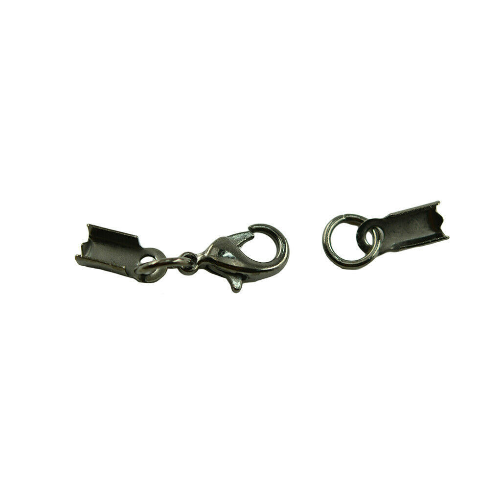 12Pcs Crimp Cord Charms Lobster Clasp for Bracelets Jewelry Findings Crafts