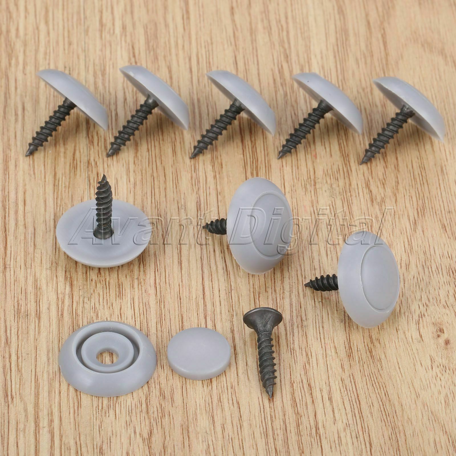 50x Auto Plastic Fasteners Roof Button Snap Screws Retainer Rivets Grey Dia 20mm