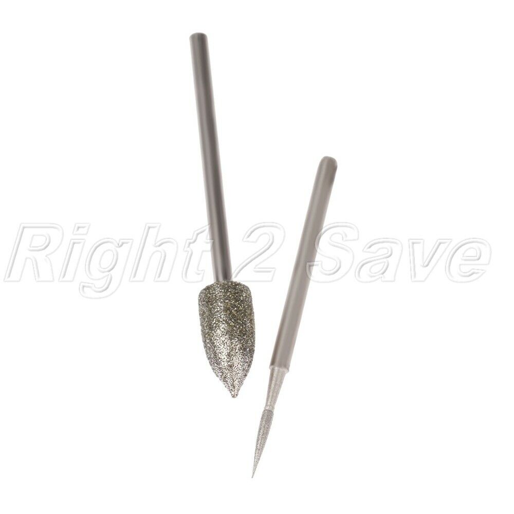 2.35mm Shank Diamond Coated Polishing Burr Head Needle Grinding Jade Stone Metal