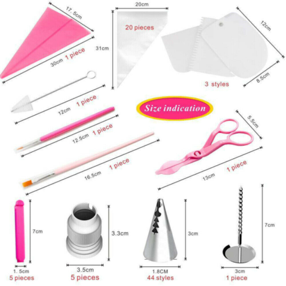 83Pcs Cake Baking Decorating Kit Set Piping Tips Pastry Icing Bag Nozzles Tool