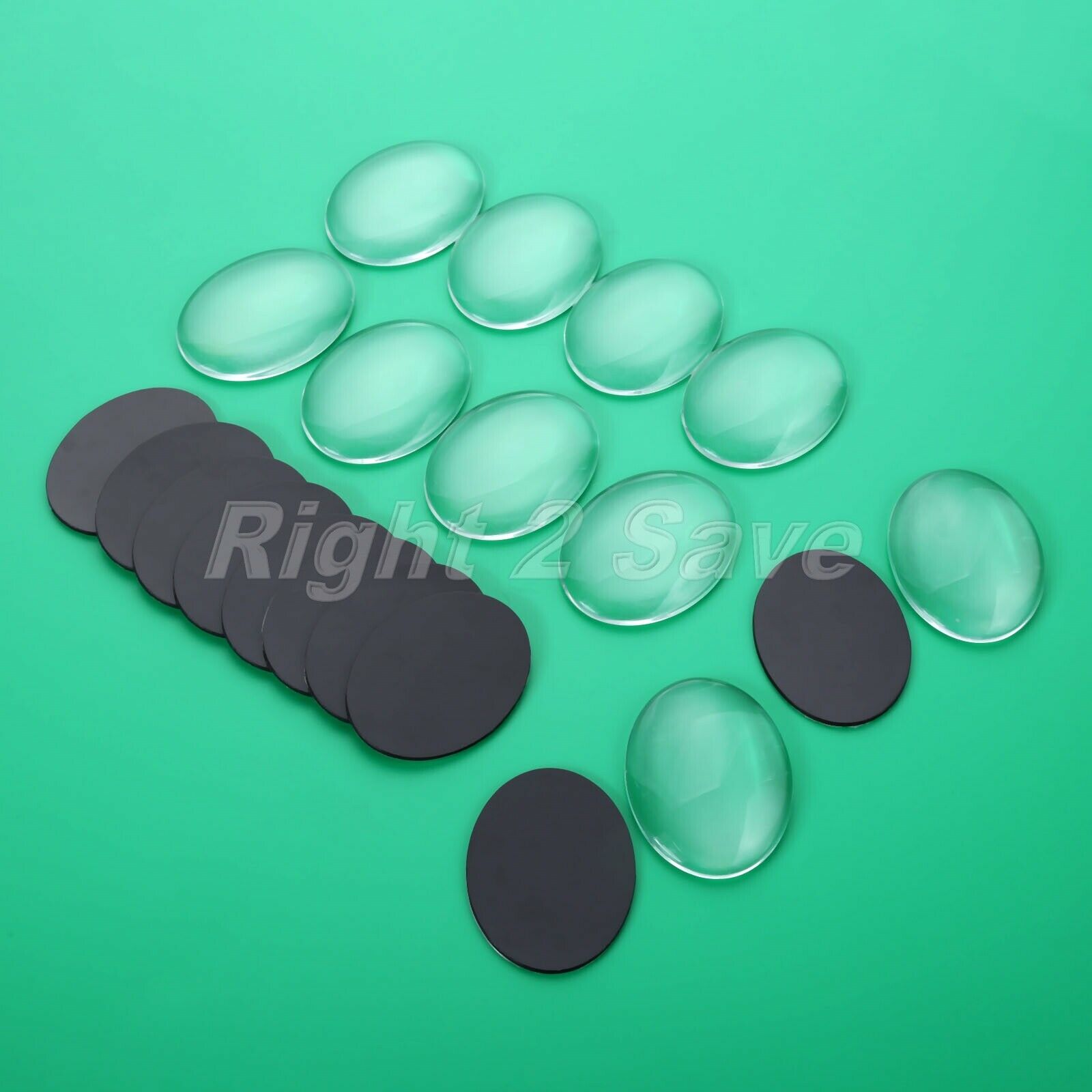10 Sets Oval Shaped Dome Glass Cabochon & Fridge Magnetic Stickers Home Decor
