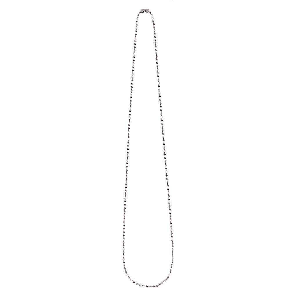 2pcs Stainless Steel Bead Chain Necklace Dog Tag 2.4MM, 23.6 inch, 31.5 inch