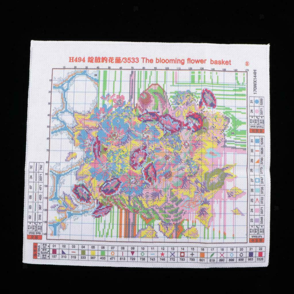 Flower Basket Cross Stitch Kits Beginner Adults Embroidery 14CT Home Decor