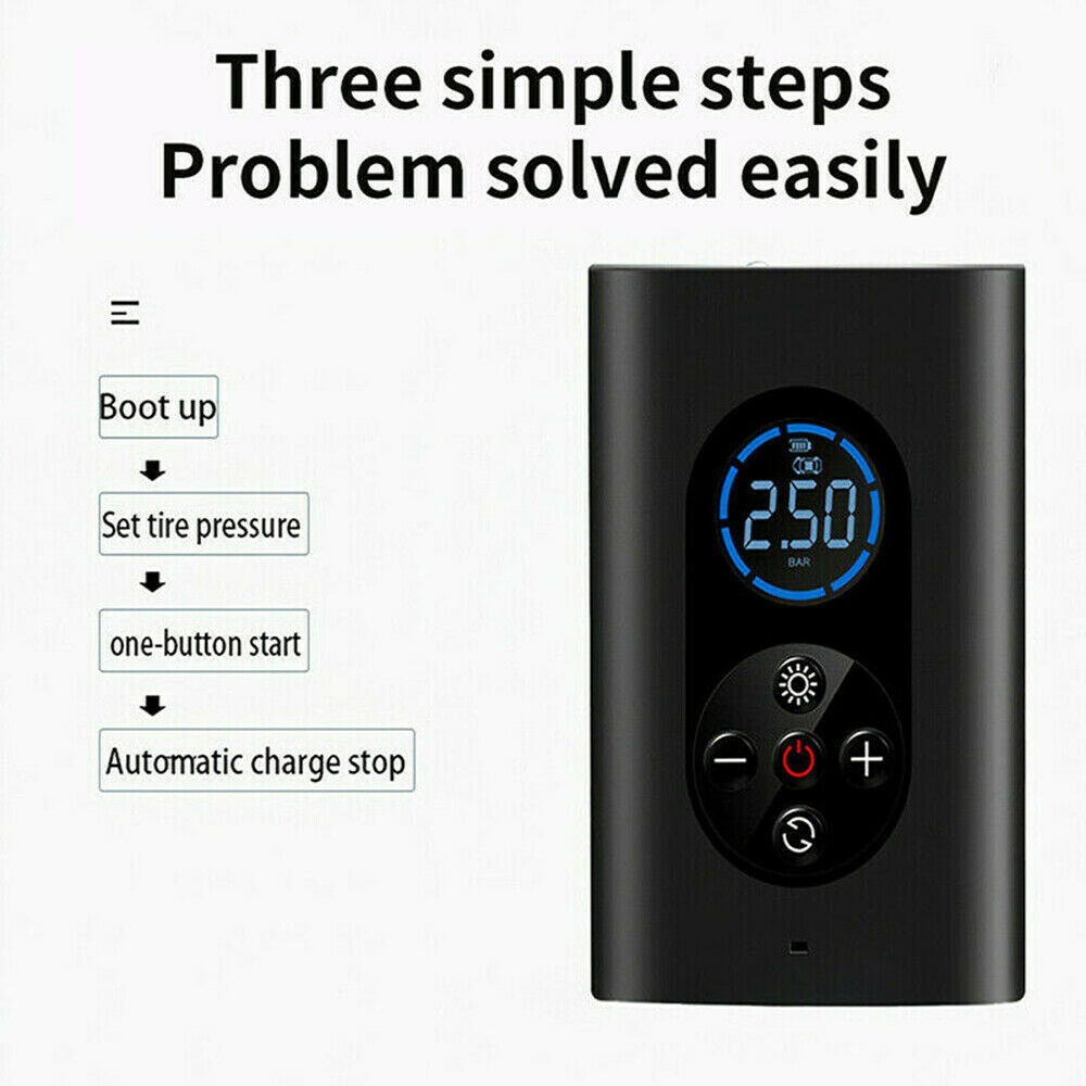 150PSI Portable Air Pump Wireless Air Electric Tire Inflator Car Rechargeable