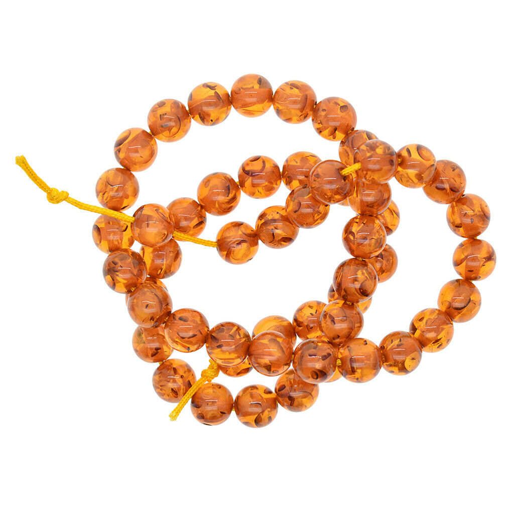 Synthetic Stone Honey Brown Amber Beads 8mm for Jewellery Making DIY Crafts