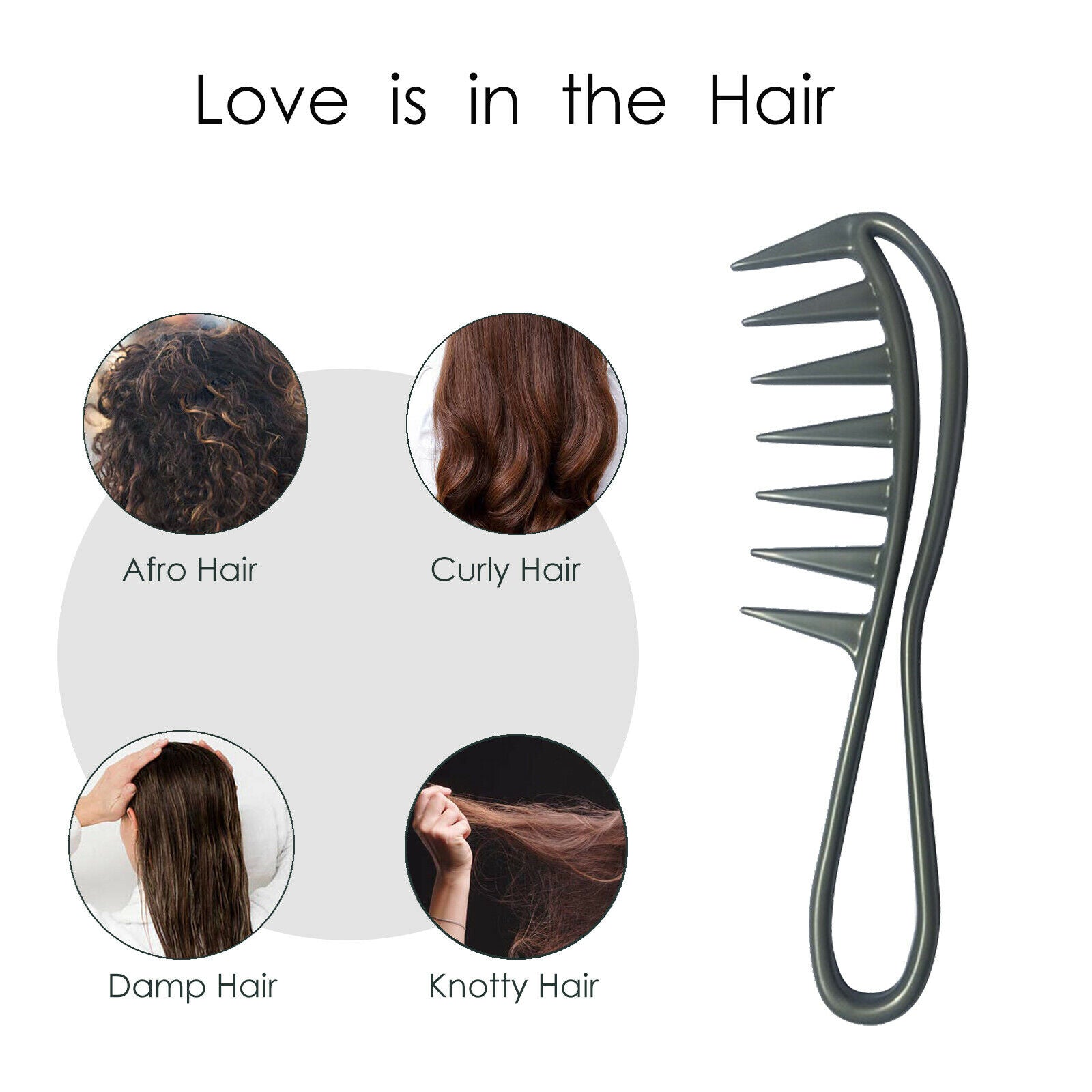 Salon Hair Combs Hairdressing Shower Comb Jumbo Unisex Shark-Tooth Detangler