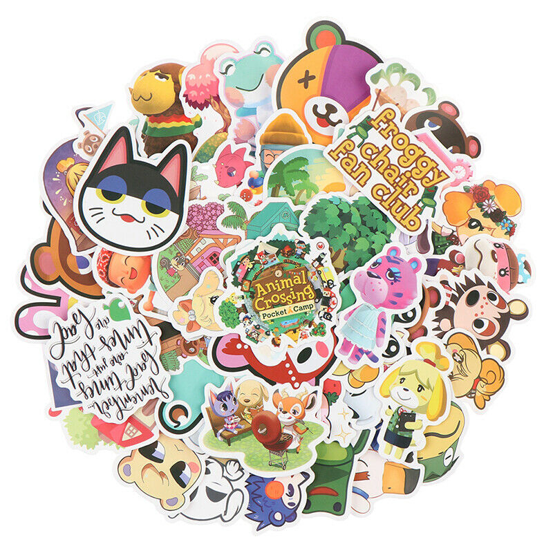 50x Animal Crossing Game Stickers Skateboard Fridge Laptop Luggage Sticke.l8