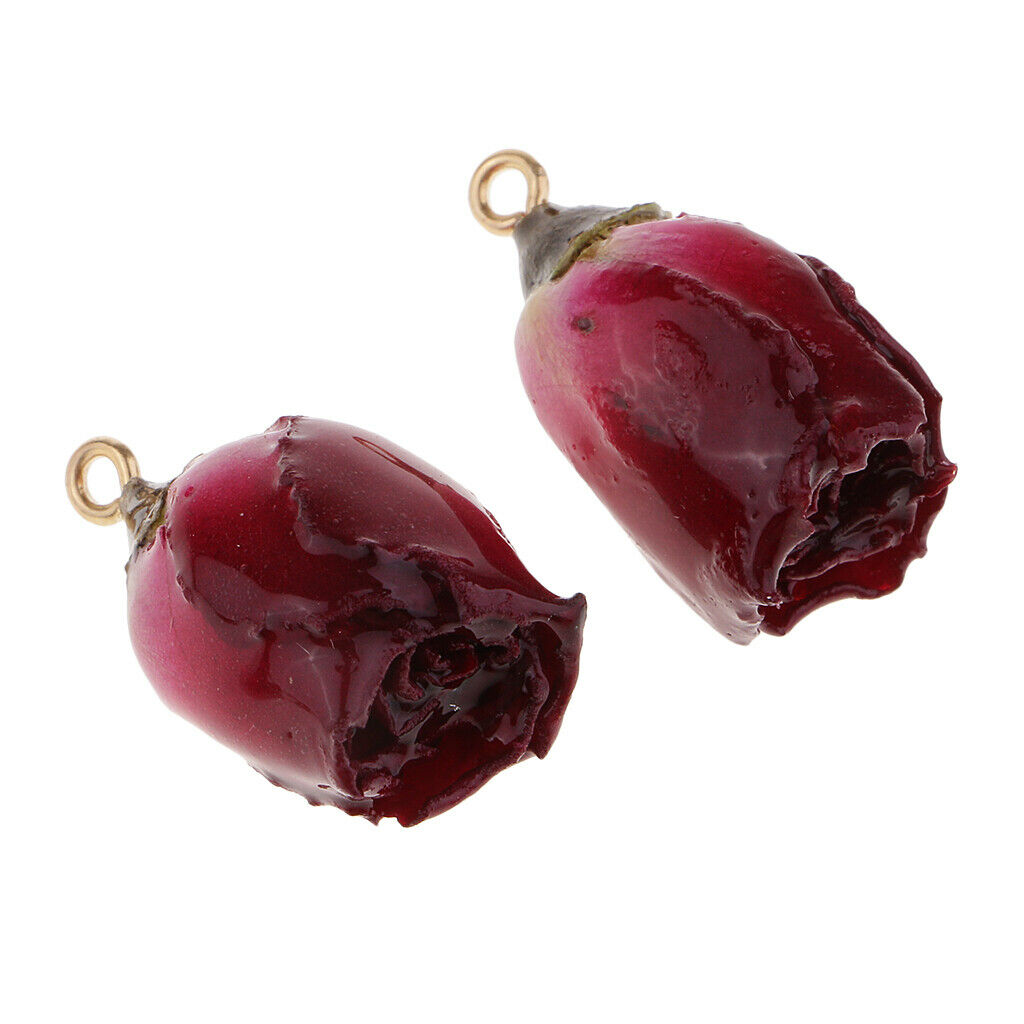 8Pcs   Real   Dried   Rose   Charms   Flower   Pendants   for   DIY   Jewelry