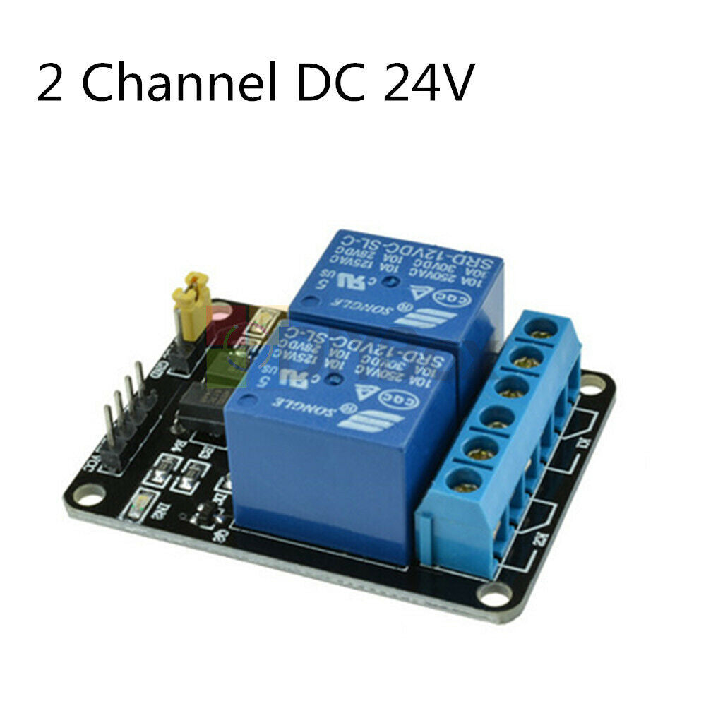 DC 24V Relay 2 Channel Module Board With Optocoupler For PIC AVR DSP ARM Arduino