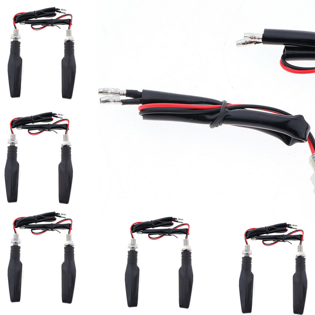 2PCS 12V LED Flowing Motorcycle Turn Signal Light Front Rear Blinker Red