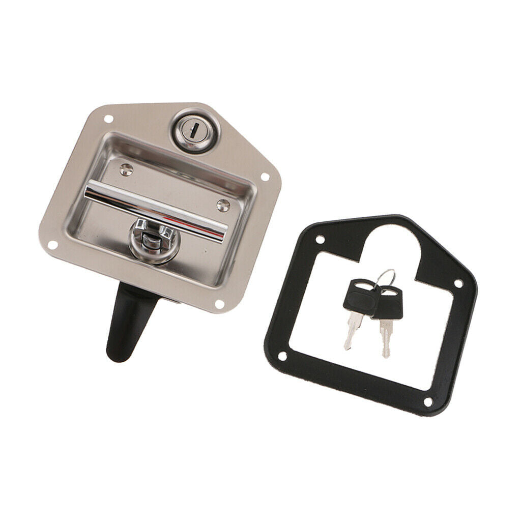 Stainless Steel Car RV Trailer Camper Handle Locking Door Latch w/ Keys Set