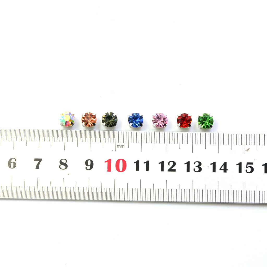 100x Lot Diamante Claw Sew On Rhinestones Embellishments for DIY Crafts 6mm