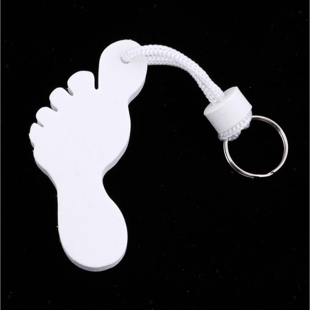10X Foot Shaped Foam Safety Floating Keyring for Boating Yachting Sailing White