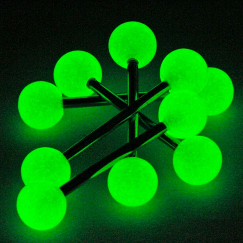 10PCS/Set Luminous Ball Barbell  Stud Tongue Rings Bars Body Piercing JewelryBCH