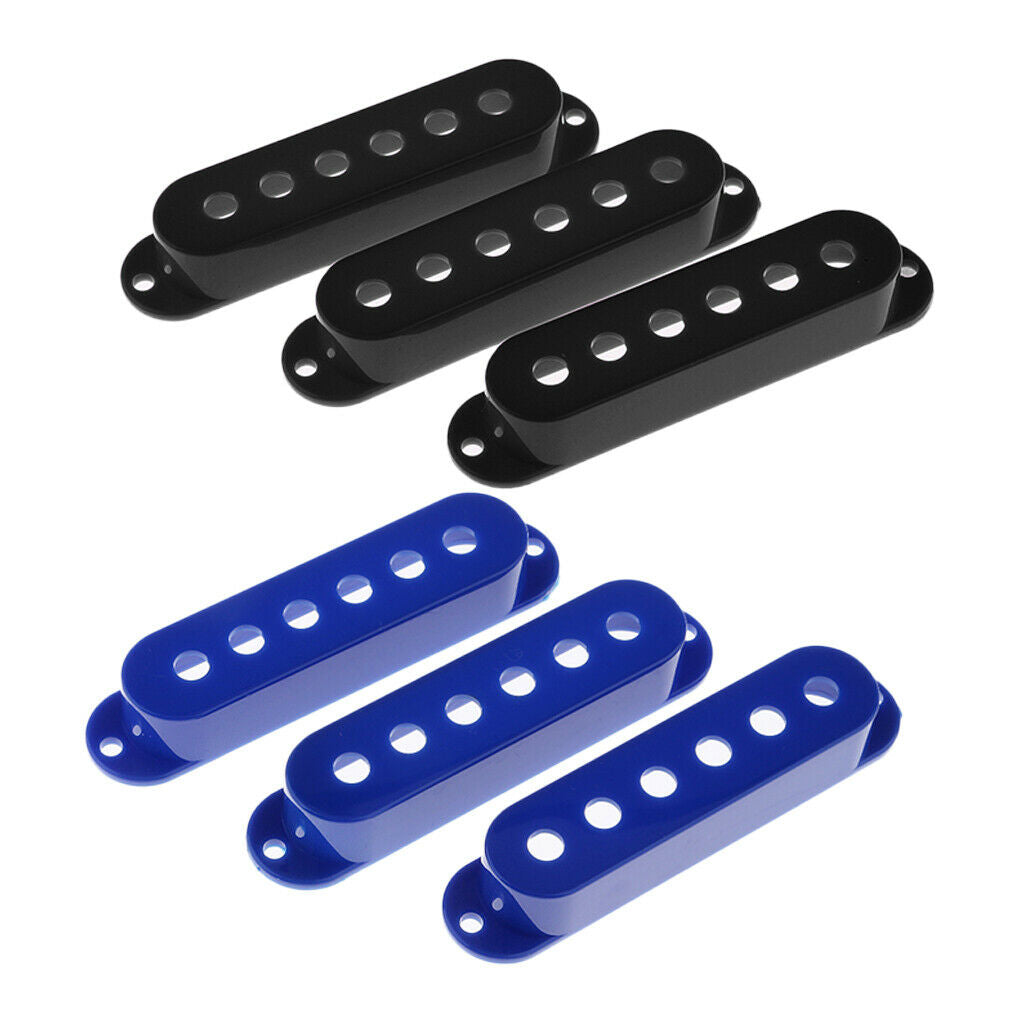 Set of 6pcs Plastic Single Coil Pickup Covers for Stratocaster Replacement