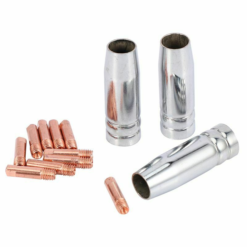 13Pcs CO2 Mig Welding Torch Aircooled MB 15AK Contact Tip Holder Gas Nozzle 0.P8