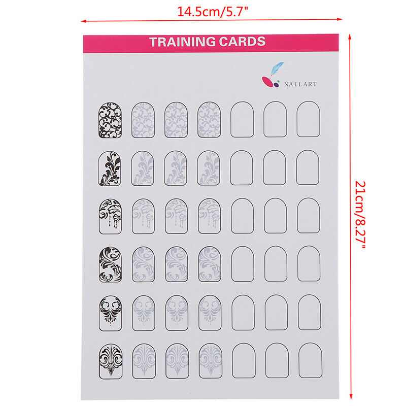 12Sheet Nail Art Training Practice Lines Drawing Painting Template Learning B SJ