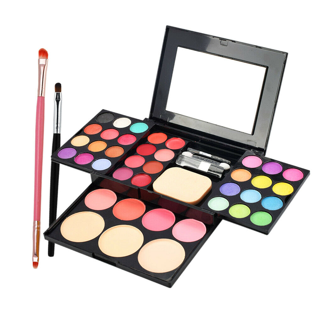 24x Eye Shadow Powder 8x Lip Gloss 4x Blusher 3x Concealer Makeup Brush Kit