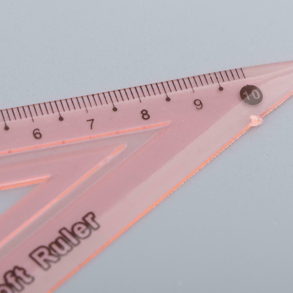 8x Plastic Straight Ruler Protractor Geometry Measuring Template Triangle Ruler