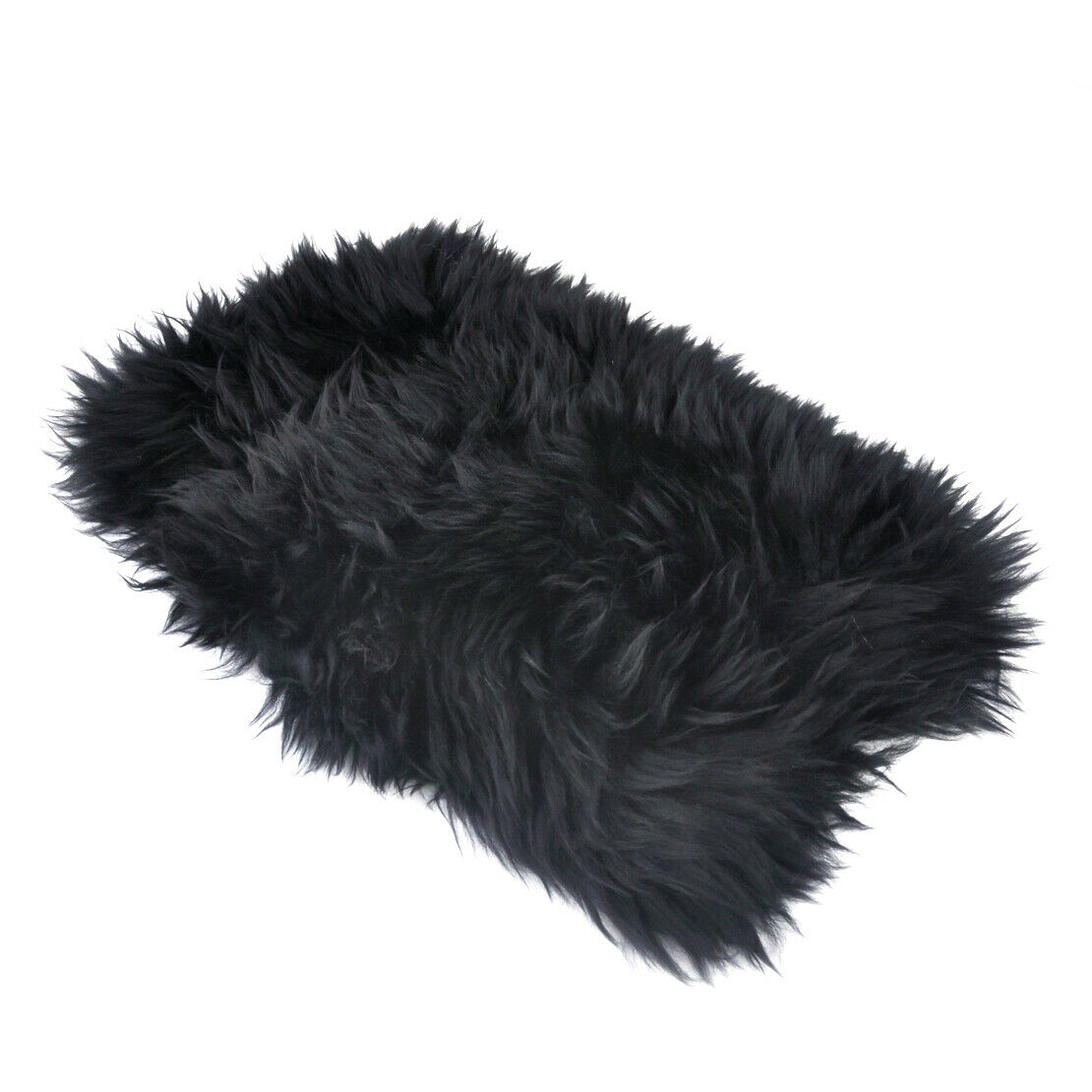 Black Car Sheepskin Wool Center Console Armrest Box Cover Durable Pad Cushion An