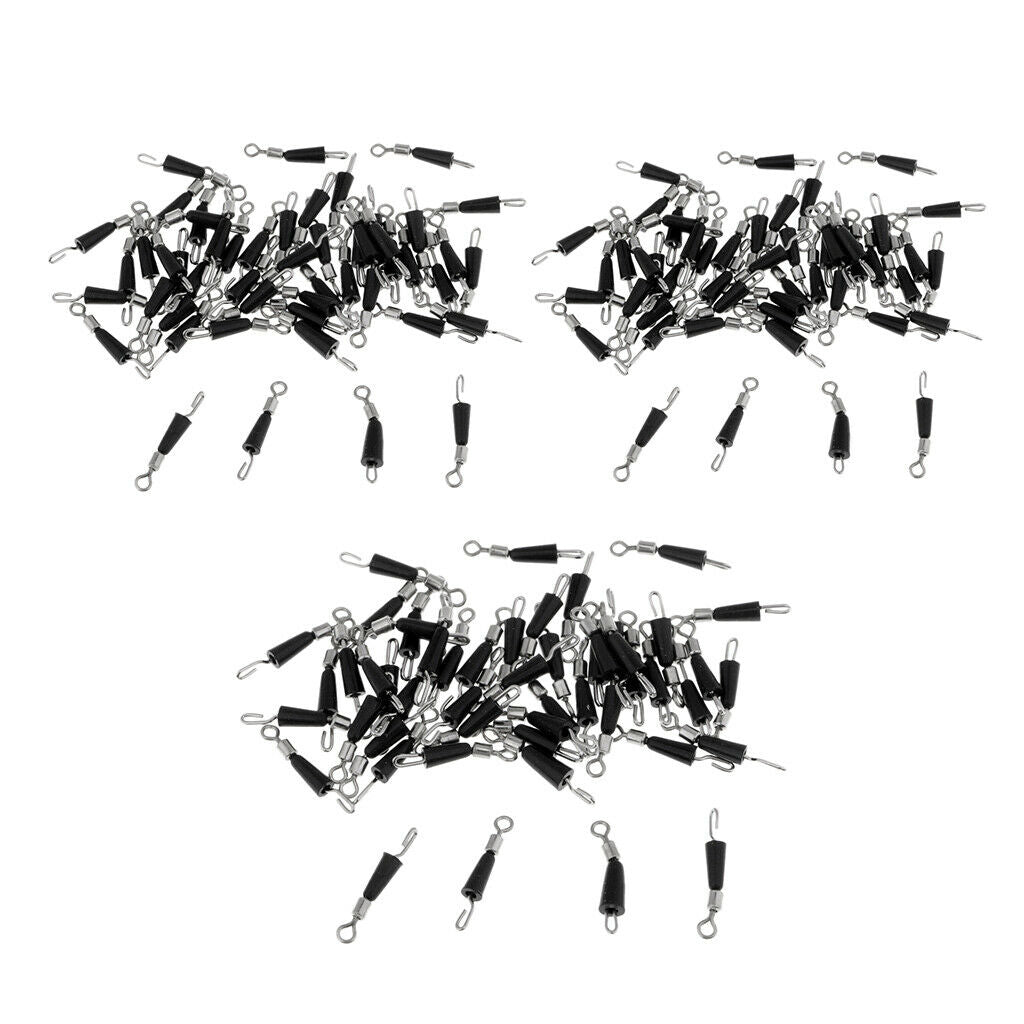 150x Metal Fishing Swivels Sub-line Hook Fast Link Clip Connector Saltwater