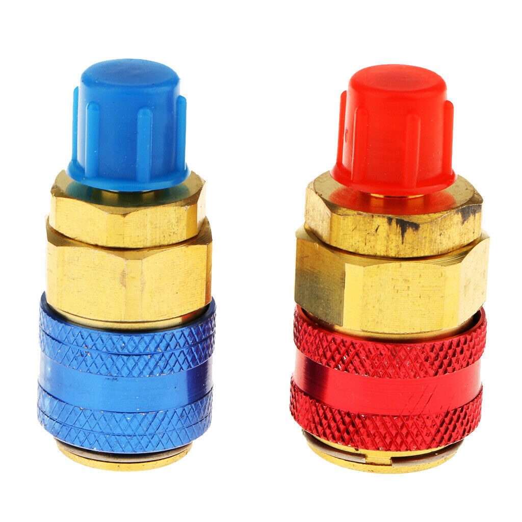 1 Pair A/C R134a Quick Couplers Connector High & Low Side Adapter 1/4